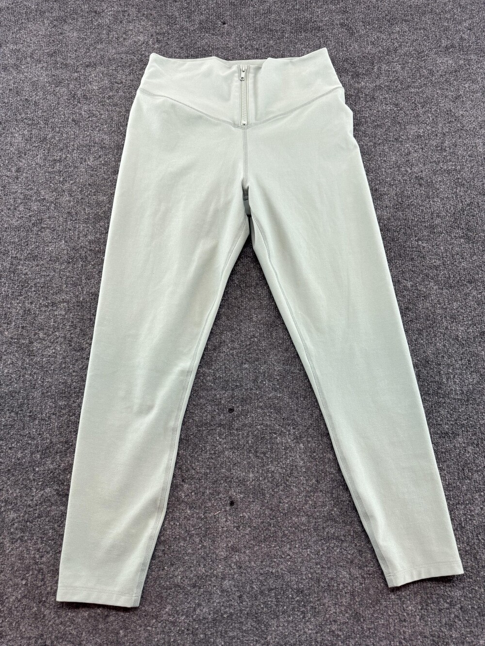 Abercrombie & Fitch Leggings Womens Medium Gray Zip Front Mid Rise Ankle Yoga